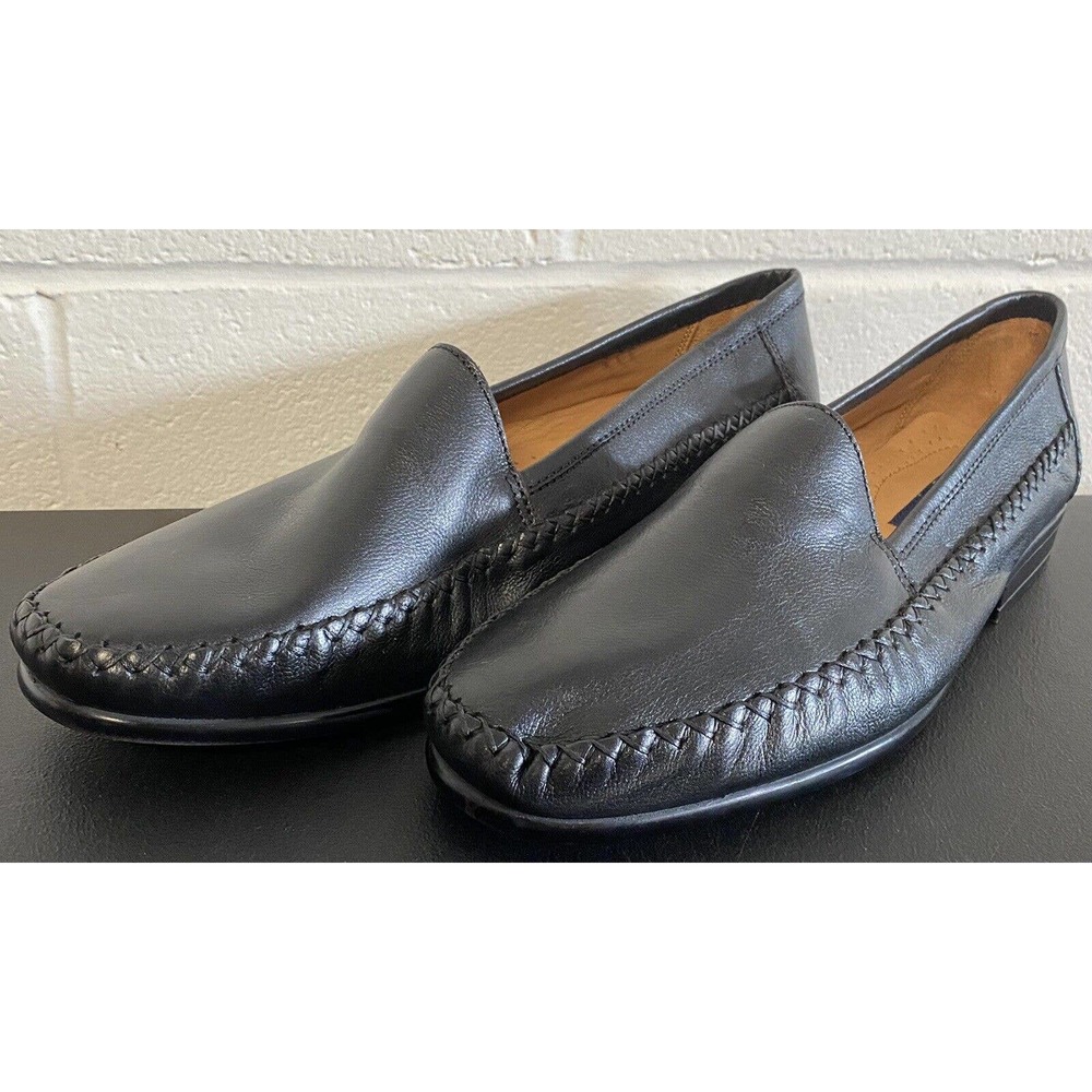 Giorgio Brutini Black Genuine Leather Loafer Slip-on style: 671341 Men's 13